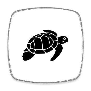tortoise - Square fridge magnet - white - Front