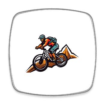 Mountain Bikers Sports Mountain Biking - Square fridge magnet - white - Front