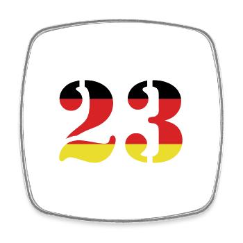 23 Numéro Jersey Allemagne - Magnet carré - blanc - Devant