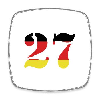27 Numéro Jersey Allemagne - Magnet carré - blanc - Devant