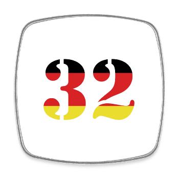 Maillot 32 numéros Allemagne - Magnet carré - blanc - Devant