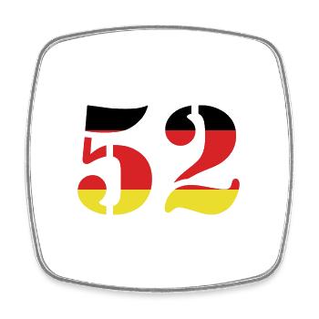 Maillot 52 numéros Allemagne - Magnet carré - blanc - Devant