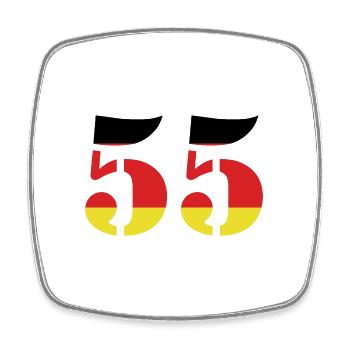55 Numéro Jersey Allemagne - Magnet carré - blanc - Devant