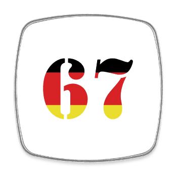 67 Numéro Jersey Allemagne - Magnet carré - blanc - Devant