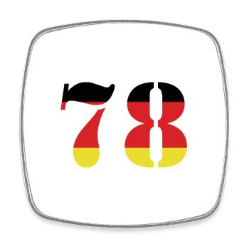 78 Numéro Jersey Allemagne - Magnet carré - blanc - Devant
