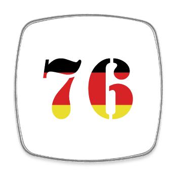 76 Numéro Jersey Allemagne - Magnet carré - blanc - Devant