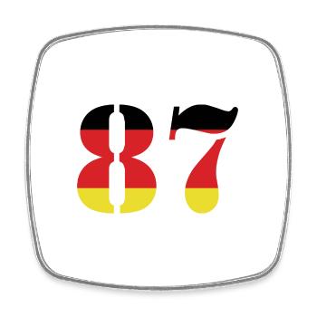 87 Numéro Jersey Allemagne - Magnet carré - blanc - Devant