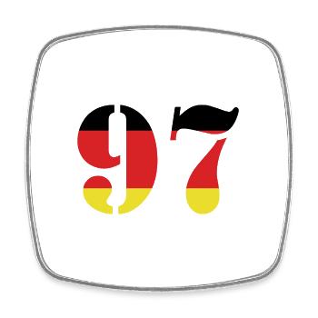 97 Numéro Jersey Allemagne - Magnet carré - blanc - Devant