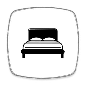 Bett - Viereckiger Kühlschrankmagnet - Weiß - Vorne