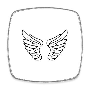 Ailes d'ange - Magnet carré - blanc - Devant