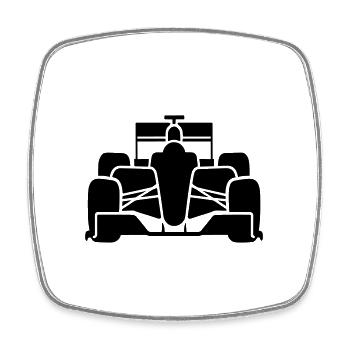 Race car - Square fridge magnet - white - Front