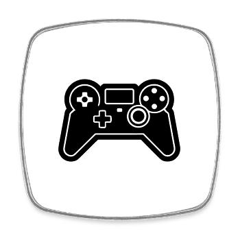 Video games controller - Square fridge magnet - white - Front