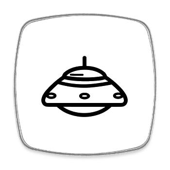 flying saucer - Square fridge magnet - white - Front