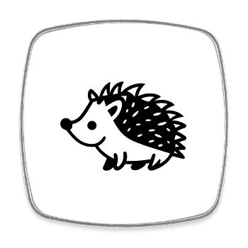 Igel - Viereckiger Kühlschrankmagnet - Weiß - Vorne