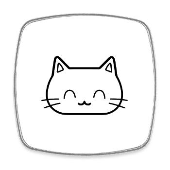 Katze - Viereckiger Kühlschrankmagnet - Weiß - Vorne