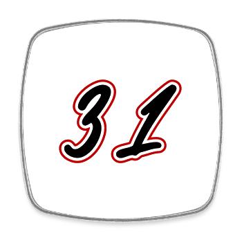 31 Number symbol - Square fridge magnet - white - Front