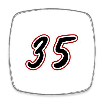 35 Symbole numérique - Magnet carré - blanc - Devant