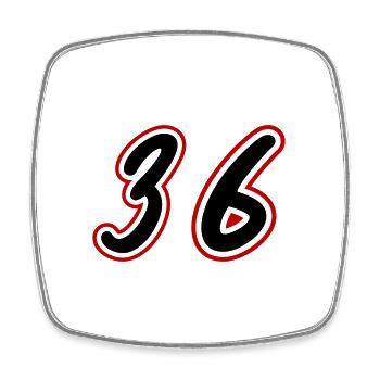 36 Number symbol - Square fridge magnet - white - Front