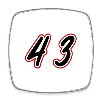 43 Symbole numérique - Magnet carré - blanc - Devant