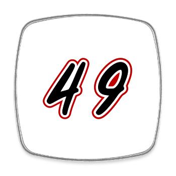 49 Zahl symbol - Viereckiger Kühlschrankmagnet - Weiß - Vorne