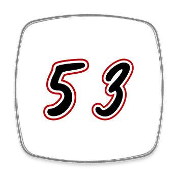 53 Number Symbol - Square fridge magnet - white - Front