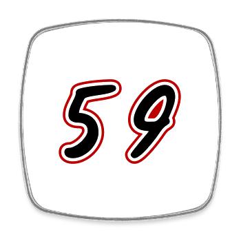 59 Symbole numérique - Magnet carré - blanc - Devant