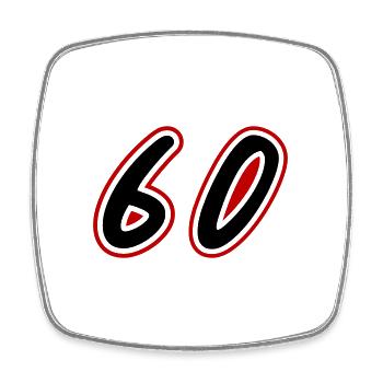 60 Number Symbol - Square fridge magnet - white - Front