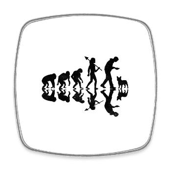 Evolution Französische Bulldogge Frenchie Dog Lover Bulldo - Viereckiger Kühlschrankmagnet - Weiß - Vorne