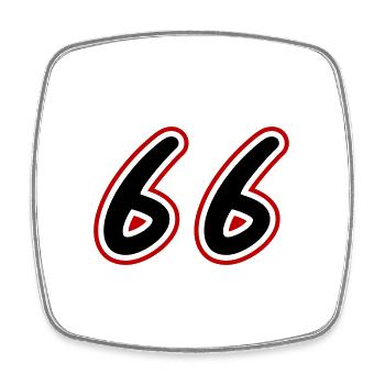 66 Number Symbol - Square fridge magnet - white - Front