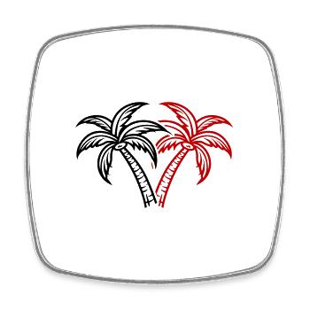 Palm Tree Island Icône Été - Magnet carré - blanc - Devant