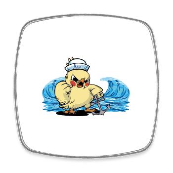 Vögel Vogel Matrose Anker Moin maritim Käpten - Viereckiger Kühlschrankmagnet - Weiß - Vorne