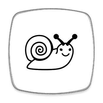Snail - Square fridge magnet - white - Front