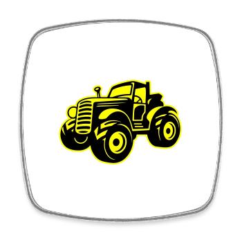 Traktor Landwirt - Viereckiger Kühlschrankmagnet - Weiß - Vorne