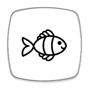 fish - Square fridge magnet - white - Front