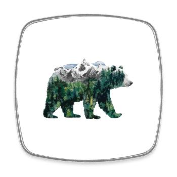 Wald Bär Natur Wildlife Kunst Berg Tier - Viereckiger Kühlschrankmagnet - Weiß - Vorne