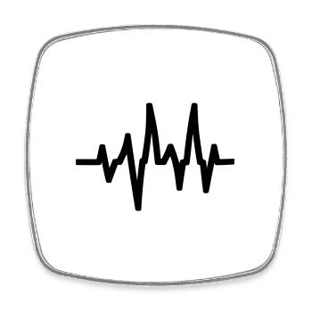 Pulse - Square fridge magnet - white - Front