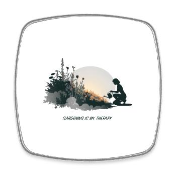 Gardening is My Therapy – Nature & Relaxation - Square fridge magnet - white - Front