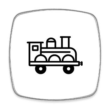 locomotive - Square fridge magnet - white - Front