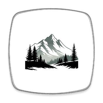 The Alps Mountains in Forest Nature - Square fridge magnet - white - Front