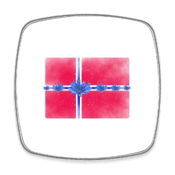 Drapeau de la Norvège Fleurs de la Saint-Jean - Magnet carré - blanc - Devant