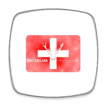 Swiss Flag Switzerland Wildlife - Square fridge magnet - white - Front