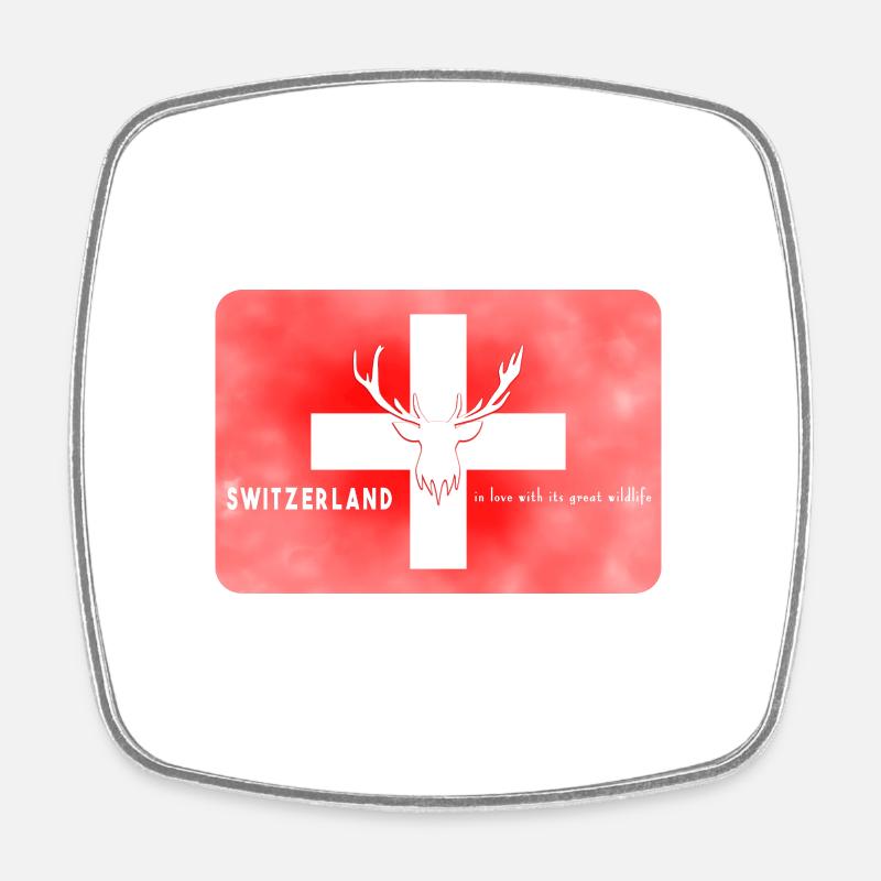 Drapeau suisse Suisse Faune sauvage - Magnet carré - blanc