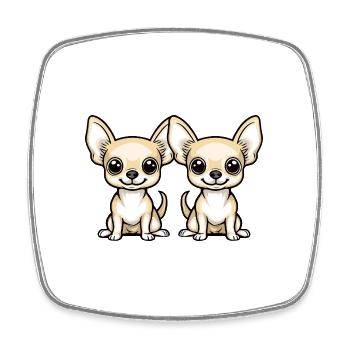 Chihuahua Dog Comic - Square fridge magnet - white - Front