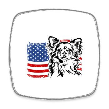 Chihuahua US Amérique Drapeau Chiens Chien Wilsigns - Magnet carré - blanc - Devant