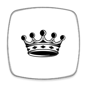 Krone Silhouette icon - Viereckiger Kühlschrankmagnet - Weiß - Vorne