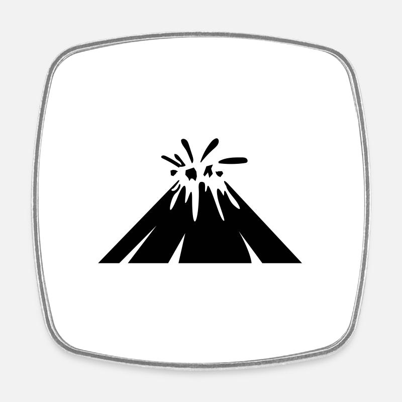 Icône de volcan - Magnet carré - blanc