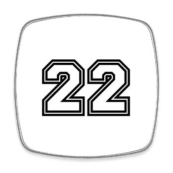 Symbole numérique 22 - Magnet carré - blanc - Devant