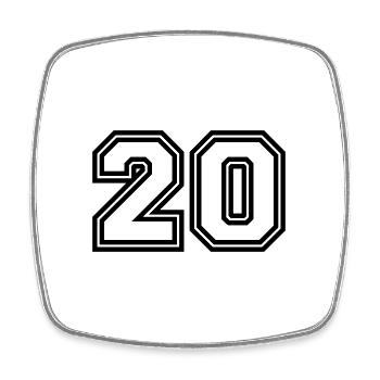 20 number symbol - Square fridge magnet - white - Front