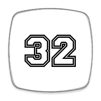 32 number symbol - Square fridge magnet - white - Front
