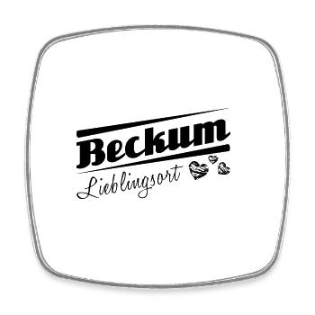 Beckum - Lieblingsort mit Stadtnamen - Viereckiger Kühlschrankmagnet - Weiß - Vorne